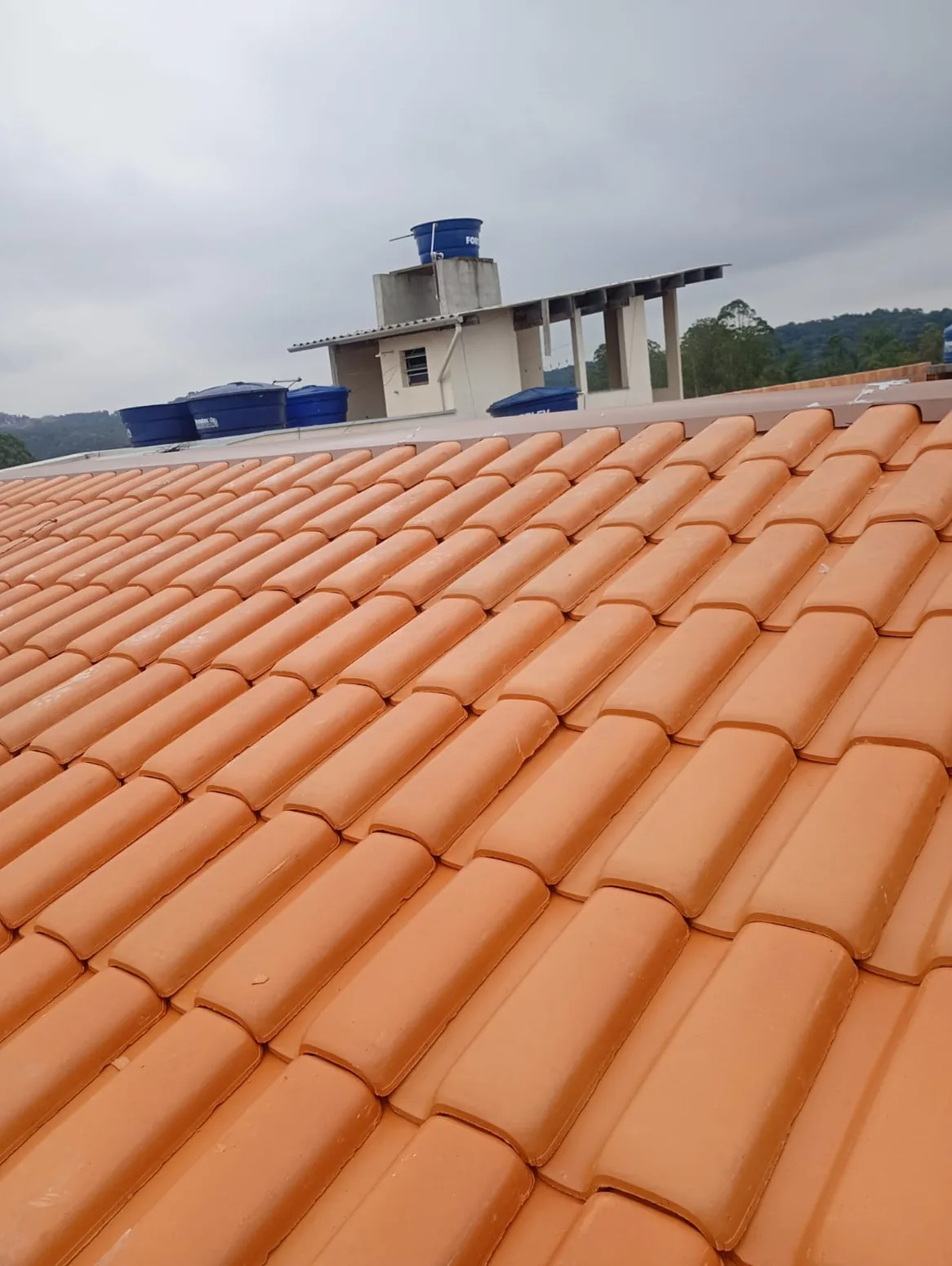 Cobertura de telhas cerâmicas